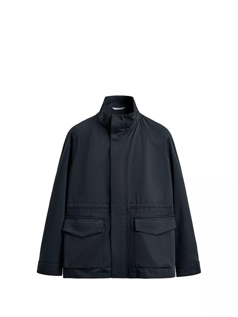 Zara new Men's navy Stand-Collar Field Jacket